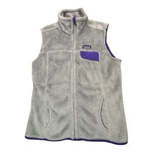 Patagonia Vest Womens Large Grey Re-Tool Full Zip Polartec Fleece Sleeveless
